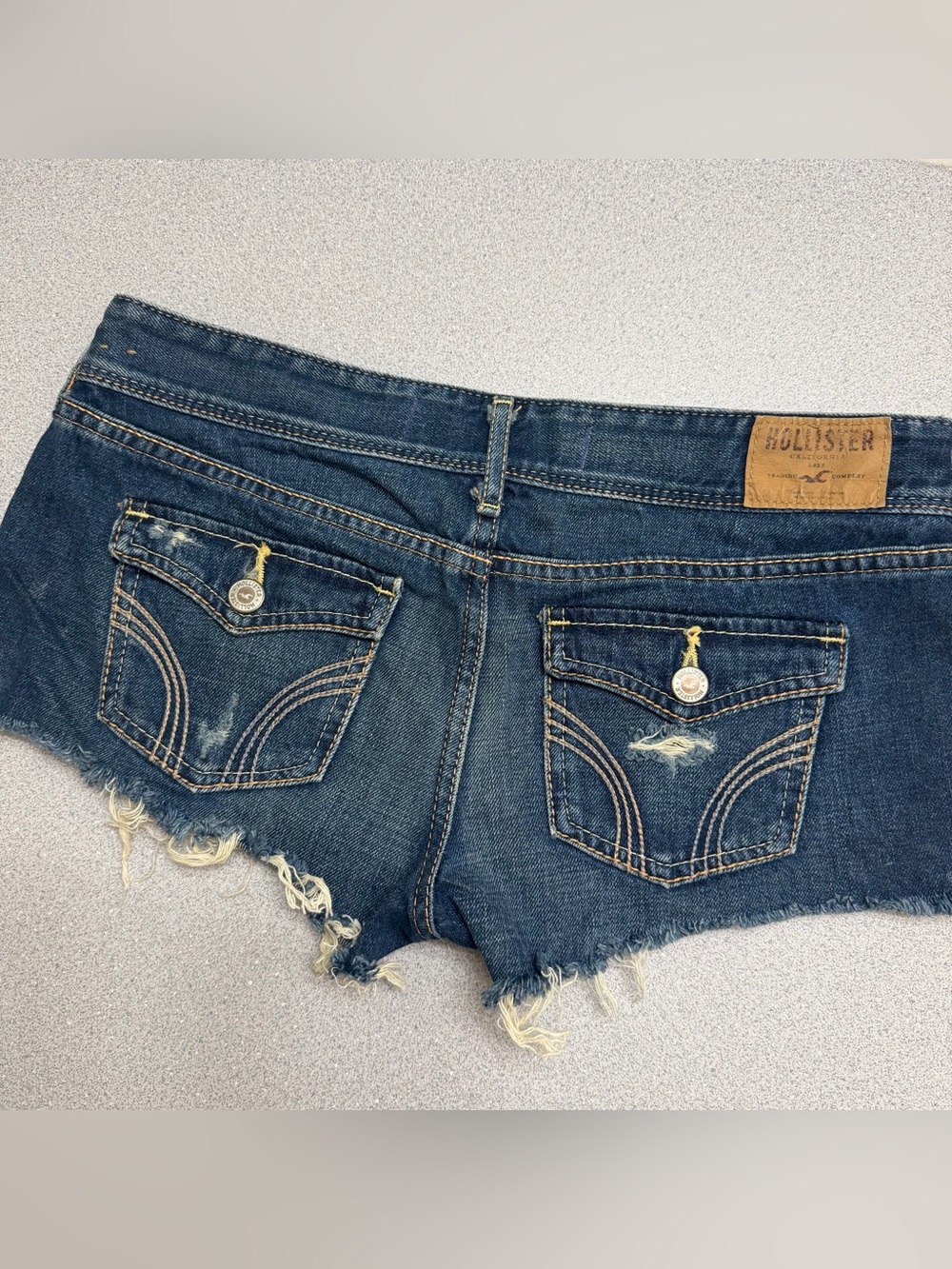 Vintage Y2K Hollister 2000s Denim Booty Micro Short Shorts - Picture 5 of 6